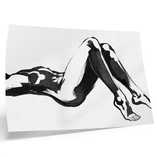 Decorative canvas print black and white abstract harmony modern art