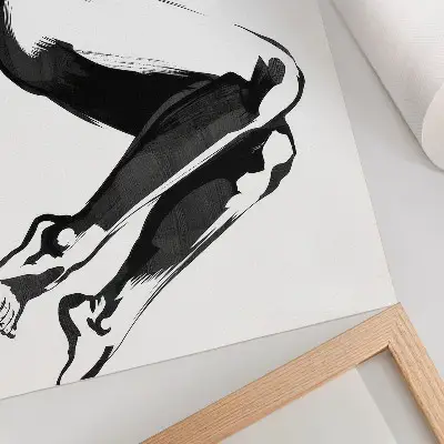 Decorative canvas print black and white abstract harmony modern art