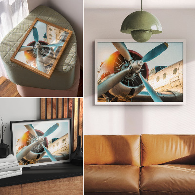 Decorative canvas print A shot of an airplane engine, technology and modernity