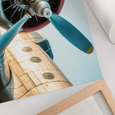 Decorative canvas print A shot of an airplane engine, technology and modernity