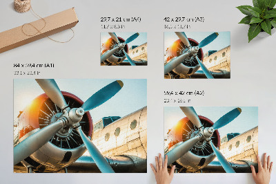 Decorative canvas print A shot of an airplane engine, technology and modernity