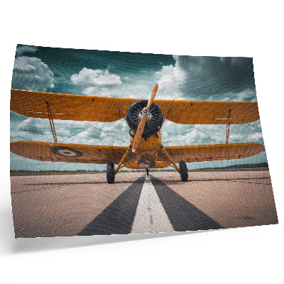 Decorative canvas print Airplane on runway dynamic sky