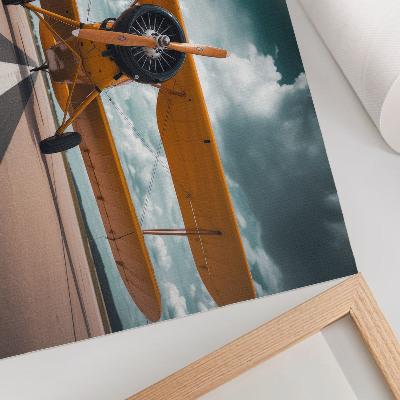 Decorative canvas print Airplane on runway dynamic sky