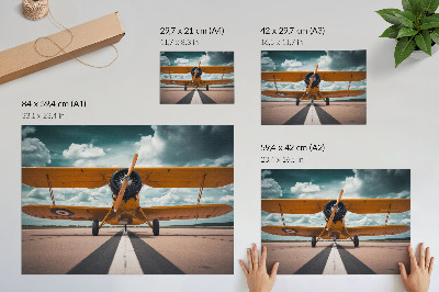 Decorative canvas print Airplane on runway dynamic sky