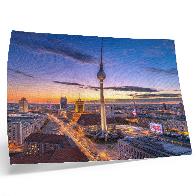Photo canvas The city in the evening with amazing sunset colors