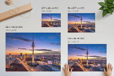 Photo canvas The city in the evening with amazing sunset colors