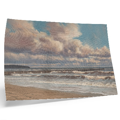 Decorative canvas print Calm sea pastel clouds beach