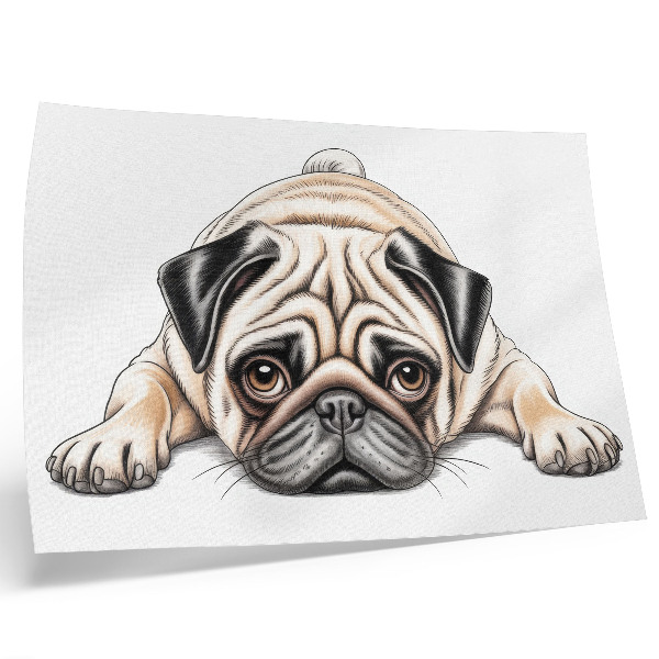 Poster Dog illustration, cozy, warm colors, details