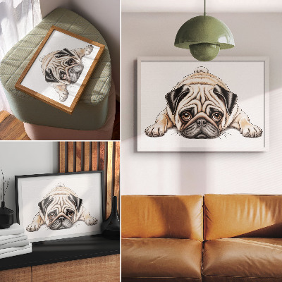 Poster Dog illustration, cozy, warm colors, details