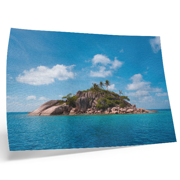Photo canvas Exotic island blue sky green