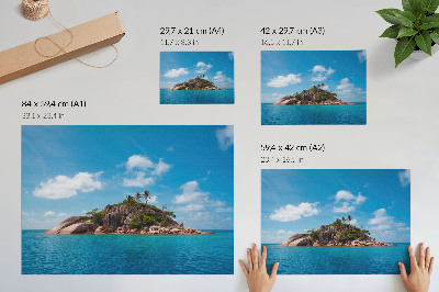 Photo canvas Exotic island blue sky green