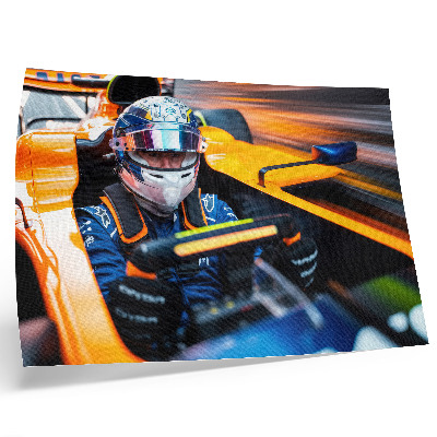 Decorative canvas print a racing car driver capturing speed and energy