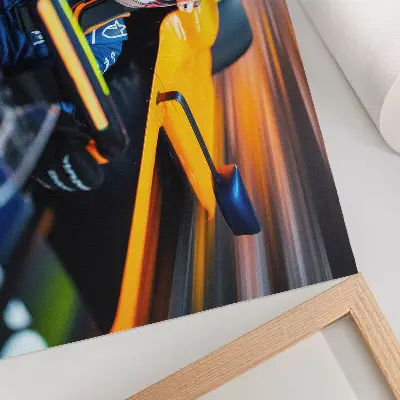 Decorative canvas print a racing car driver capturing speed and energy