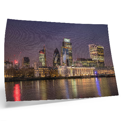 Photo canvas Modern skyscrapers, reflections of lights, sky