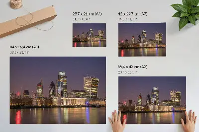 Photo canvas modern skyscrapers with reflecting city lights at night