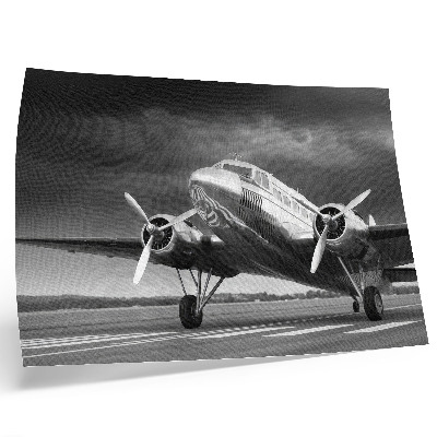 Decorative canvas print Old plane in monochrome colors