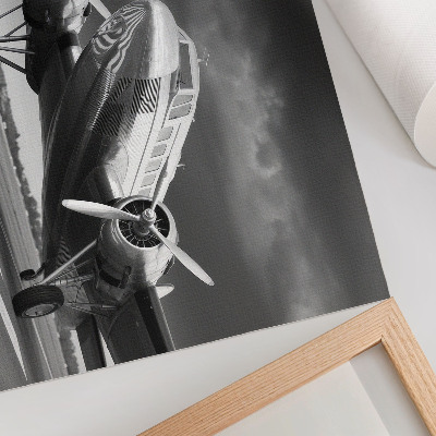 Decorative canvas print Old plane in monochrome colors