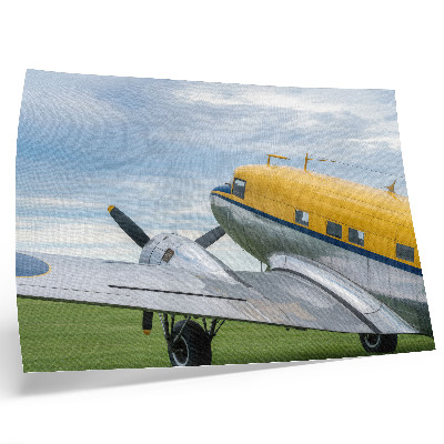 Decorative canvas print Stylish classic yellow, gray and blue plane