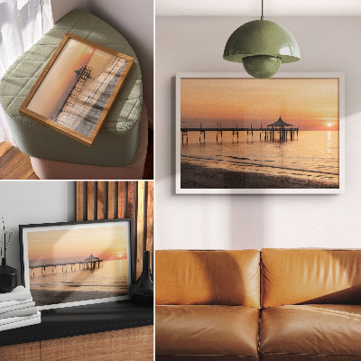Decorative canvas print Sunset over the water, a charming view