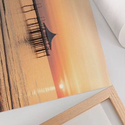 Decorative canvas print Sunset over the water, a charming view