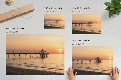 Decorative canvas print sunset over the water with a charming view