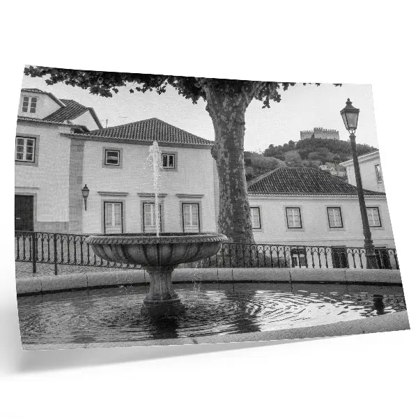 Photo canvas black and white classic castle and fountain buildings