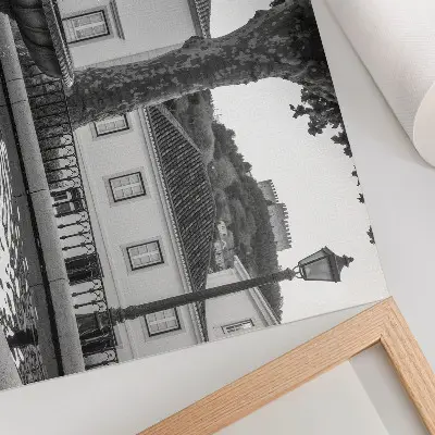 Photo canvas black and white classic castle and fountain buildings