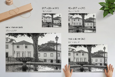 Photo canvas Black and white fountain classic buildings castle