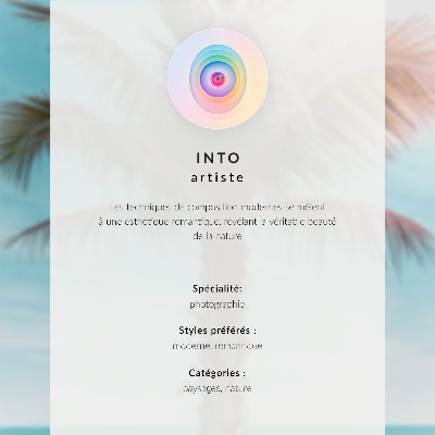 Poster Palm trees against the blue background, the peaceful atmosphere of nature