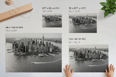 Poster Modern panorama of city skyscrapers