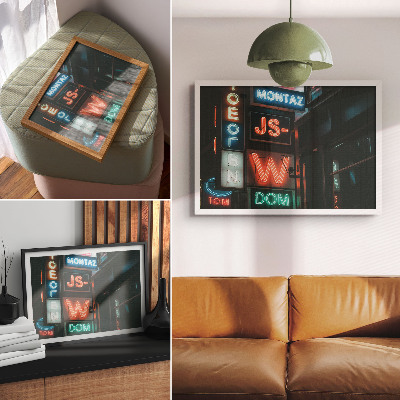 Photo canvas Colorful neon signs evening atmosphere