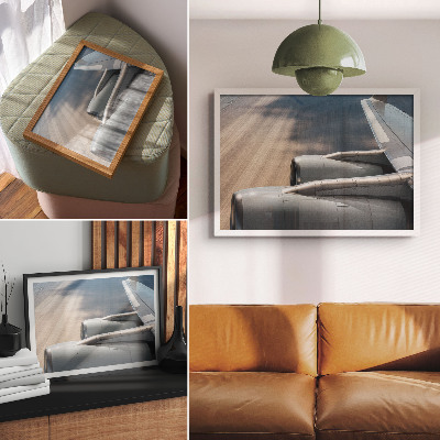 Decorative canvas print Airplane wing with dynamic perspective