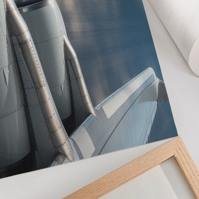 Decorative canvas print Airplane wing with dynamic perspective