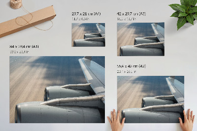 Decorative canvas print Airplane wing with dynamic perspective