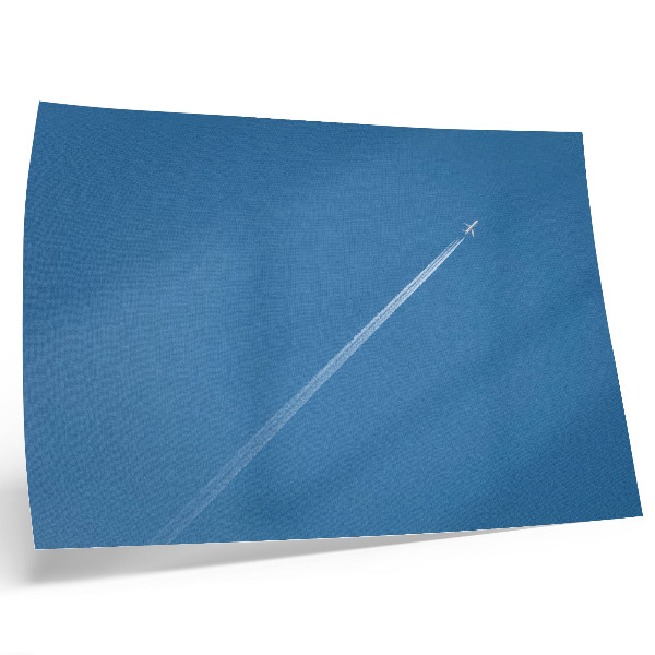 Poster Airplane in the sky blue background dynamic atmosphere