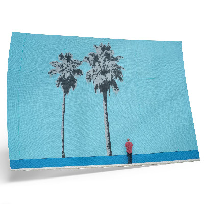 Decorative canvas print Two palm trees murals contrast new look.