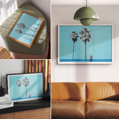 Decorative canvas print Two palm trees murals contrast new look.