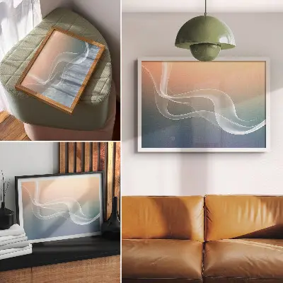 Poster pastel waves in harmony and subtle elegance