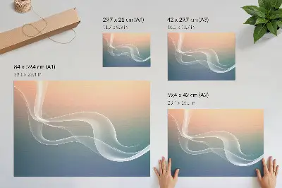 Poster pastel waves in harmony and subtle elegance