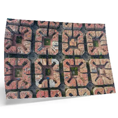 Photo canvas geometric layout in neutral colors with a city theme