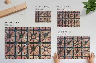 Photo canvas geometric layout in neutral colors with a city theme