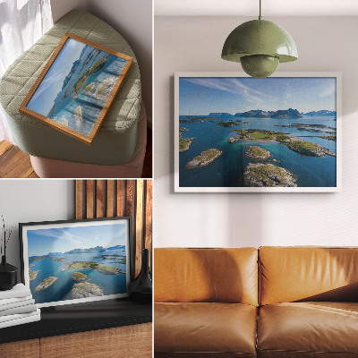 Photo canvas Islands with mountains, blue sky, green vegetation