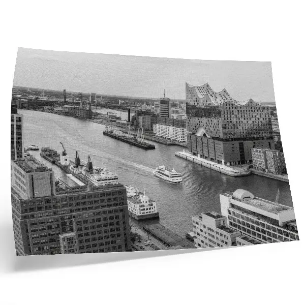 Photo canvas modern city river with iconic architecture