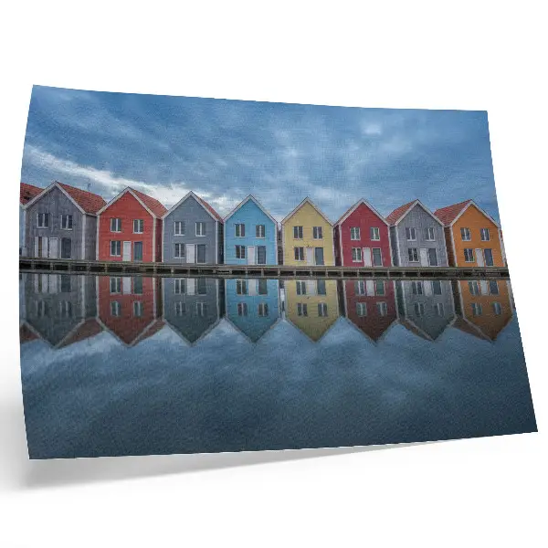 Photo canvas colorful houses with modern symmetric design