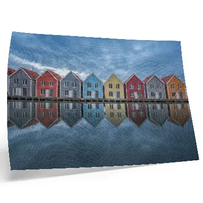 Photo canvas colorful houses with modern symmetric design