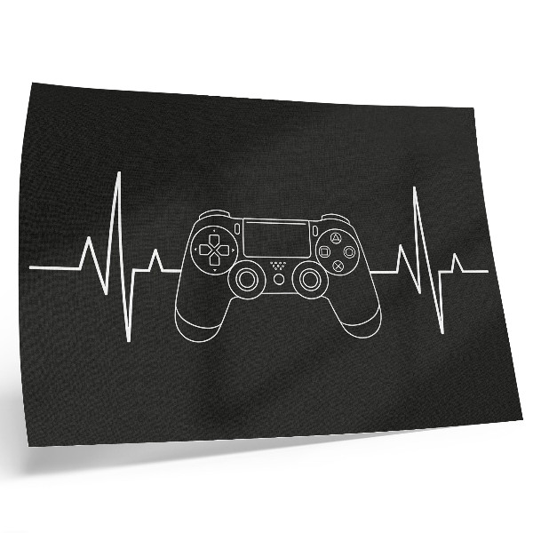 Decorative canvas print Minimalist gaming theme black and white heart