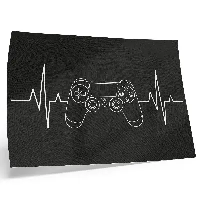 Decorative canvas print minimalist gaming heart design in black and white