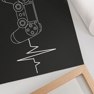 Decorative canvas print Minimalist gaming theme black and white heart
