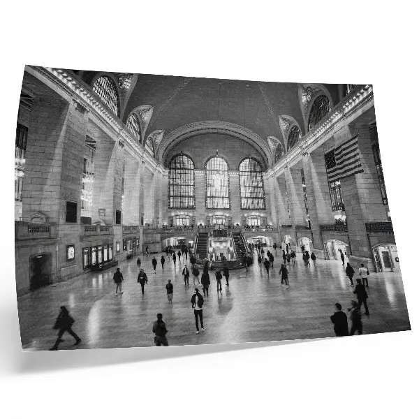 Photo canvas elegant interior with large windows and a central staircase