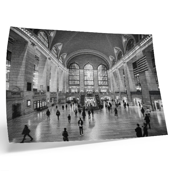 Photo canvas Elegant interior with large windows and central staircase